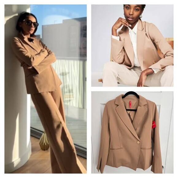 Spanx Perfect Asym Tailored Blazer in Toffee Size S NWT - Picture 1 of 9